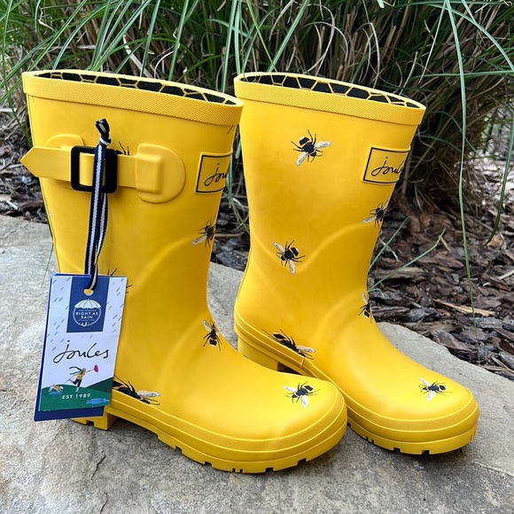 Joules Yellow Bee Molly Midi Rain Boots - Picture 4 of 13